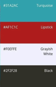 79. Beyond Black & White: turquoise, lipstick, grayish white, black