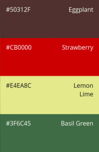 22. Bold Berries: eggplant, strawberry, lemon lime, basil green