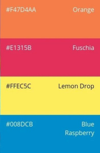 60. Candy-Coated Brights: orange, fuschia, lemon drop, blue raspberry