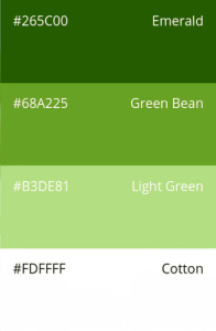 43. Fresh Greens: emerald, green bean, light green, cotton