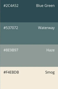 72. Hazy Grays: blue-green, waterway, haze, smog