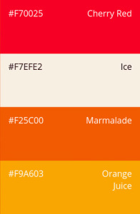 31. Lemonade Stand: cherry red, ice, marmalade, orange juice