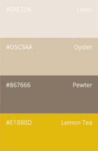 42. Polished & Inviting: linen, oyster, pewter, lemon tea