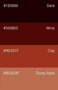 53. Vineyard Neutrals: dark, wine, clay, dusty rose