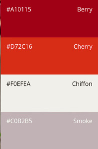 44. Wintery Reds: berry, cherry, chiffon, smoke